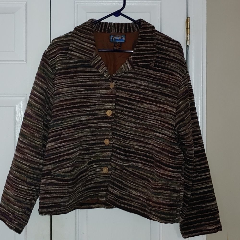 Shaver Lake textured boho button down jacket Sz M